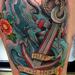 Tattoos - Colorful Anchor Thigh Tattoo - 91156