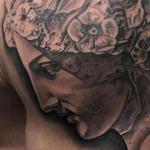 Tattoos - Black and Grey Greek Statue  - 108697