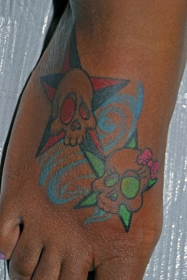 Skull Tattoo On Foot. Tattoos Skull