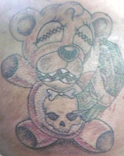 Teddy Bear With Skull And Money By Joe TattooNOW Teddy Bear With Skull And Money By Joe TattooNOW