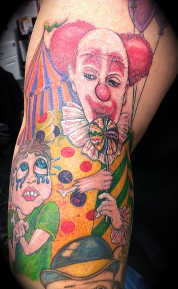 Tattoos Color Dan's evil candy stealing clown