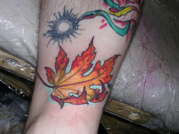 flower leaf tattoo
