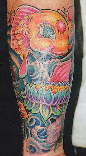 Tattoos - Brian Desourdy - koi and lotus
