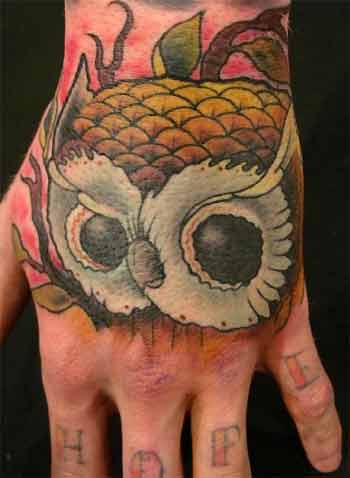 Tattoos Tattoos Traditional Old School Owl on Hand
