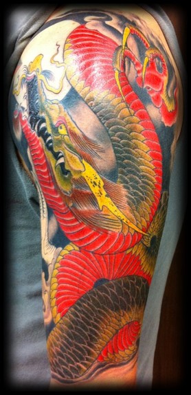 Tattoos Tattoos Color dragon half sleeve