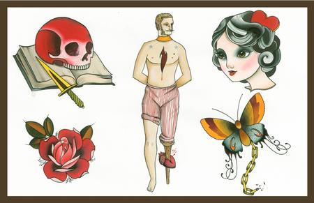 Tattoos - love themed flash page - 56590