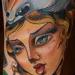 Tattoos - woman with fox and flowers - 61517