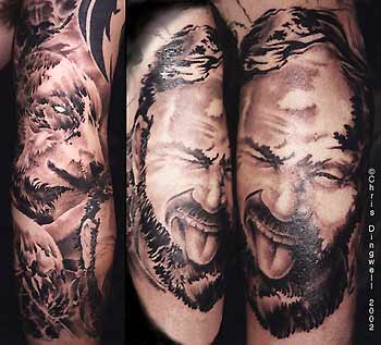 Tattoos - Chris Dingwell - Wolf-Portrait