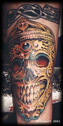 Tattoos - Ethnic Tibetan tattoos - Tibetan Skull