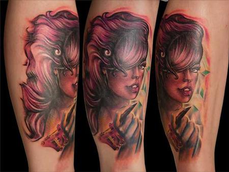 Holding Tattoo Gun