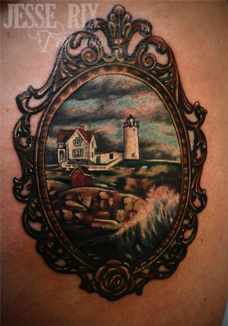 Jesse Rix - Nubble light house tattoo