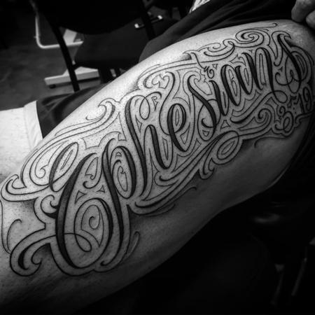 Sir Twice - Ephesians 3:19 Script Tattoo