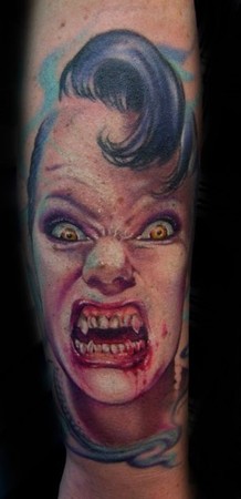 Tattoos - Dean Kalcoff - Vampire portrait tattoo