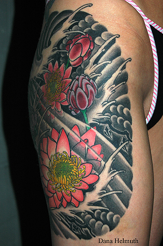 Tattoos Tattoos Traditional Japanese water lilies front