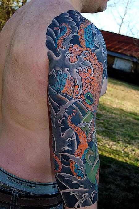 Dana Helmuth - octopus two skulls and water