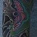 tattoo galleries/ - main view of snake sleeve with two flaming skulls and lotus flowers - 59138