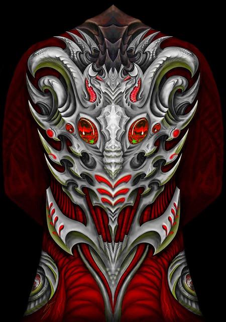 Tattoos - bio backpiece concept - 85725