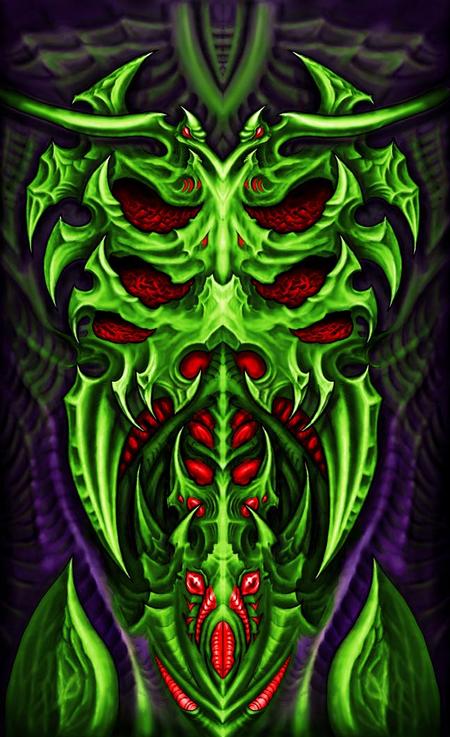 Tattoos - Green alien armor torso - 85717