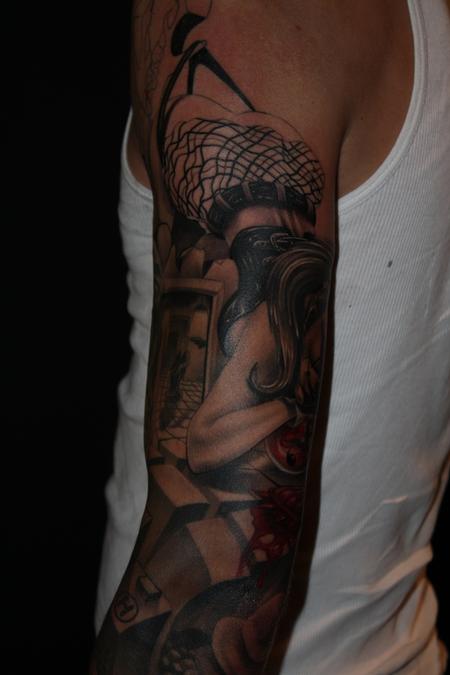 Tattoos Dennis Wehler Horror chicks gangster sleeve