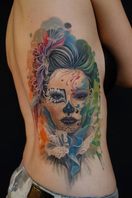 custom made feminin color tattoo Tattoo Design Thumbnail