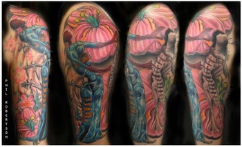 Looking for unique  Tattoos? Dali inspired color tattoo