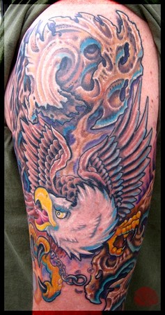 Looking for unique  Tattoos? Bald Eagle mech tattoo