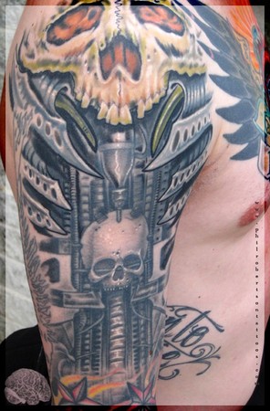 bio mech tattoo. Giger ish io mech tattoo.