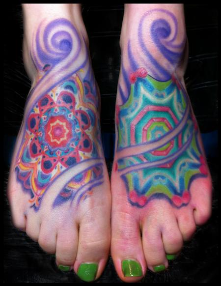 Phil Robertson - Mandala feet tattoos