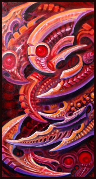 Tattoos - Bio mech oil painting - 50956