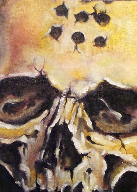 Tattoos - Skull, Oil on Gesso Board, 8