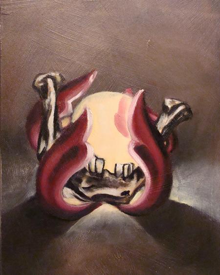 Tattoos - Throat Chakra, oil on panel,9