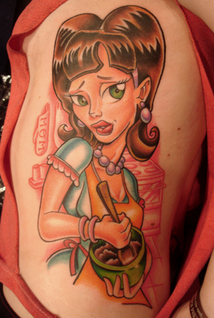 Tattoos - 50s Chick on ribs - 11723