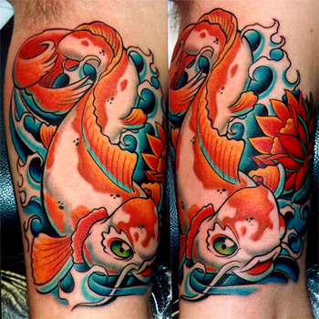 Tattoos - adam koi fish - 7835