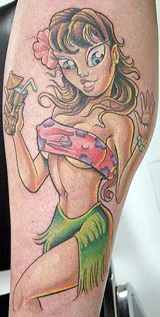 Tattoos - hula girl - 4485