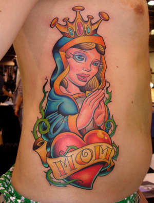 Tattoos - MAry on ribs - 12005