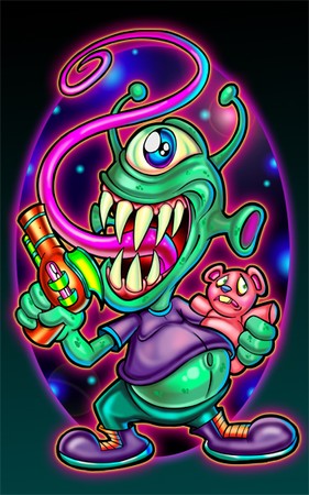 Art Galleries - Tony Ciavarro - alien with bear