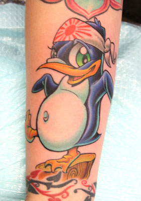 Tattoos - karate kid penguin - 15303