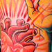 Tattoos - guy with glowing heart - 7838
