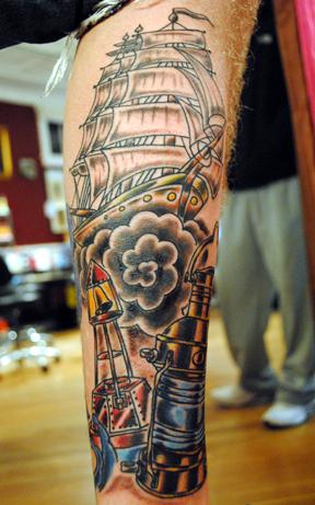 Traditional Leg Sleeve Tattoo