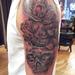 Tattoos - Custom skull and lotus outer half sleeve - 73968