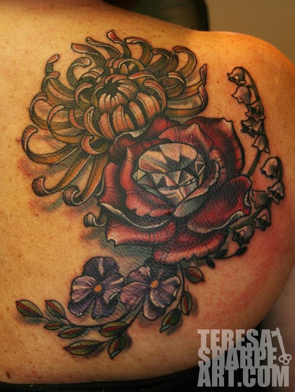 Tattoo Flower Diamond | diamond flower by teresa sharpe tattoonow Tattoo Flower Diamond | diamond flower by teresa sharpe tattoonow