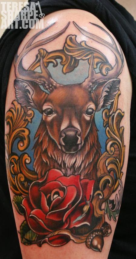 Teresa Sharpe Framed Deer Tattoo