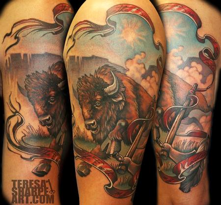 Teresa Sharpe - Buffalo on Upper Arm