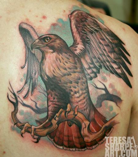 Teresa Sharpe - Red Tail Hawk Tattoo