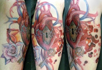 Teresa Sharpe - Heart lock Tattoo