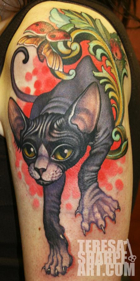 Teresa Sharpe - Hairless Sphynx Cat Tattoo