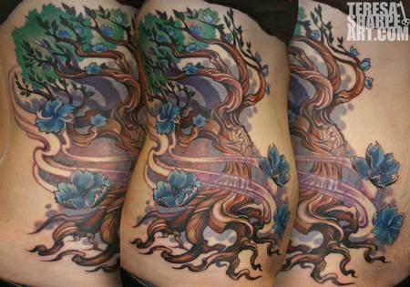 Teresa Sharpe - Twisted Tree on Ribs Tattoo