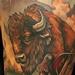 Buffalo on Upper Arm Tattoo Thumbnail