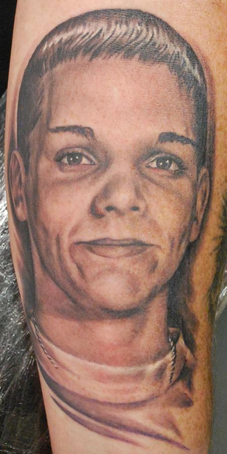 Tattoos - Black and Grey Portrait Tattoo - 64923