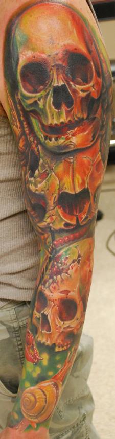 Tattoos - Color Skull Sleeve - 64924